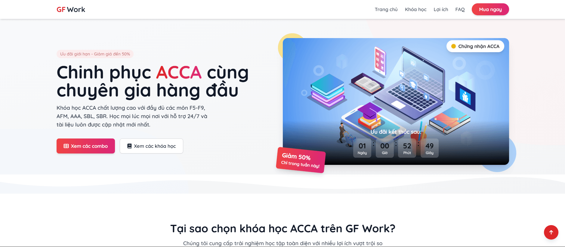 Website hệ thống bán khóa học trực tuyến